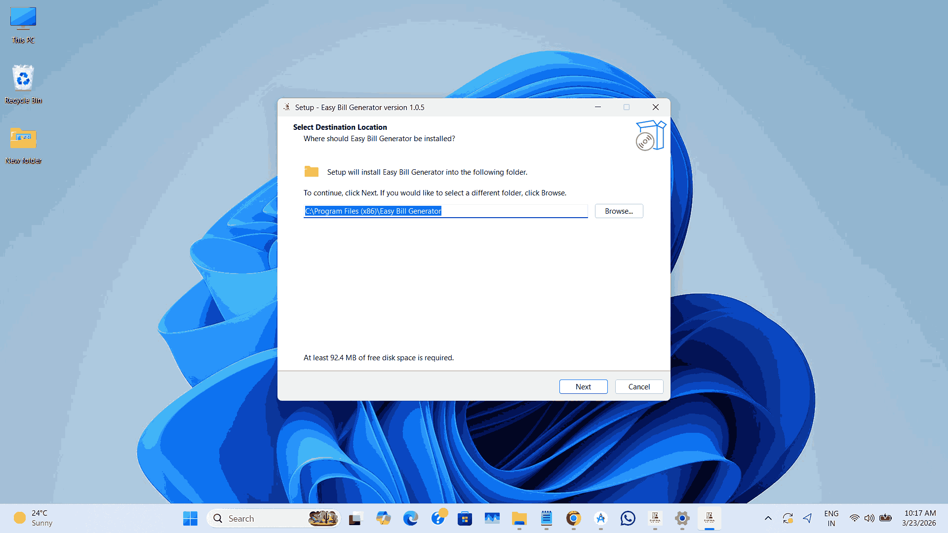 Select Installation Folder